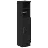 Stylish Bathroom Cabinet with Roll Holder - Black 20.5x22x90 cm