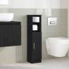 Stylish Bathroom Cabinet with Roll Holder - Black 20.5x22x90 cm