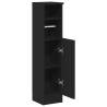 Stylish Bathroom Cabinet with Roll Holder - Black 20.5x22x90 cm