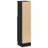 Stylish Bathroom Cabinet with Roll Holder - Black 20.5x22x90 cm