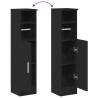 Stylish Bathroom Cabinet with Roll Holder - Black 20.5x22x90 cm