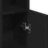 Stylish Bathroom Cabinet with Roll Holder - Black 20.5x22x90 cm