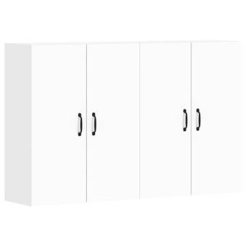 Elegant White Wall Mounted Cabinets - 2 Piece Set