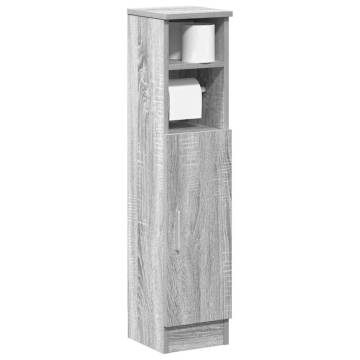 Stylish Grey Sonoma Bathroom Cabinet with Roll Holder