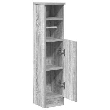 Stylish Grey Sonoma Bathroom Cabinet with Roll Holder