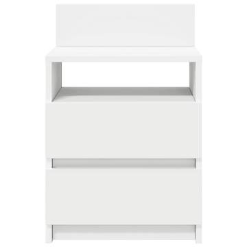 Stylish White Bedside Cabinets with 2 Drawers - Set of 2