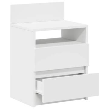 Stylish White Bedside Cabinets with 2 Drawers - Set of 2