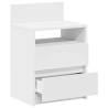 Stylish White Bedside Cabinets with 2 Drawers - Set of 2