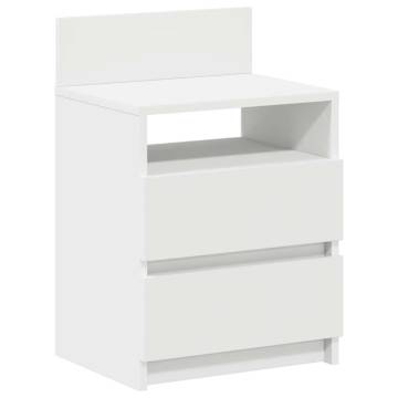 Stylish White Bedside Cabinets with 2 Drawers - Set of 2