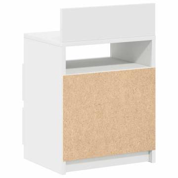 Stylish White Bedside Cabinets with 2 Drawers - Set of 2