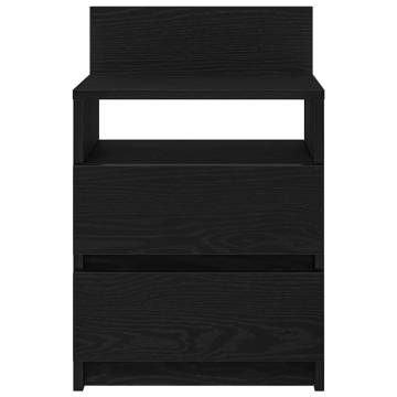 Stylish Black Bedside Cabinets Set - 2 Drawers | Hipo Market