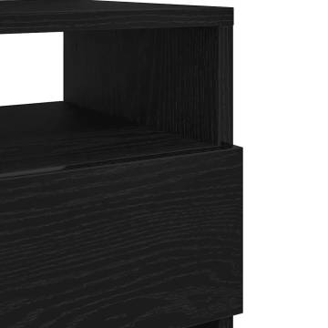 Stylish Black Bedside Cabinets Set - 2 Drawers | Hipo Market