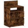 Stylish Bedside Cabinet with 2 Drawers in Smoked Oak - 40x33x60 cm