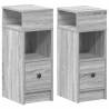 Stylish Grey Sonoma Bedside Cabinets - 2 pcs with Drawer