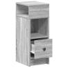 Stylish Grey Sonoma Bedside Cabinets - 2 pcs with Drawer