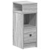 Stylish Grey Sonoma Bedside Cabinets - 2 pcs with Drawer