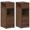 Brown Oak Bedside Cabinets - 2 pcs with Drawer | HipoMarket