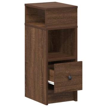 Brown Oak Bedside Cabinets - 2 pcs with Drawer | HipoMarket