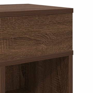 Brown Oak Bedside Cabinets - 2 pcs with Drawer | HipoMarket