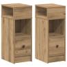 Bedside Cabinets 2 pcs with Drawer - Artisan Oak | Hipomarket