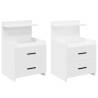 Stylish White Bedside Cabinets - 2 Drawers, 40x36.5 cm