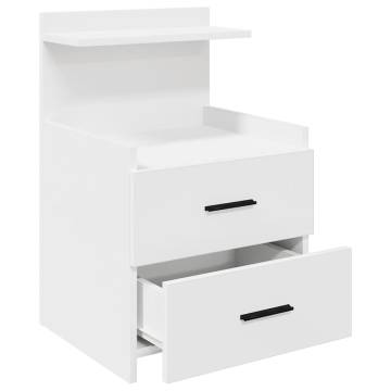 Stylish White Bedside Cabinets - 2 Drawers, 40x36.5 cm