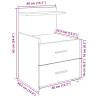 Stylish White Bedside Cabinets - 2 Drawers, 40x36.5 cm