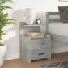 Stylish Concrete Grey Bedside Cabinet with 2 Drawers