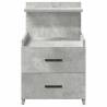 Stylish Concrete Grey Bedside Cabinet with 2 Drawers