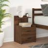 Stylish Brown Oak Bedside Cabinet with 2 Drawers - 40x36.5cm