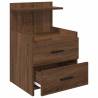 Stylish Brown Oak Bedside Cabinet with 2 Drawers - 40x36.5cm