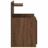 Stylish Brown Oak Bedside Cabinet with 2 Drawers - 40x36.5cm