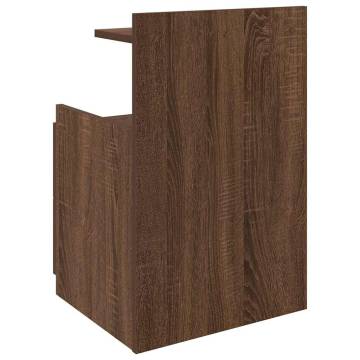 Stylish Brown Oak Bedside Cabinet with 2 Drawers - 40x36.5cm