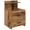 Stylish Bedside Cabinet with 2 Drawers in Old Wood - Hipomarket