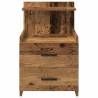 Stylish Bedside Cabinet with 2 Drawers in Old Wood - Hipomarket