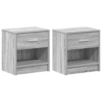 Bedside Cabinets 2 pcs Drawer Grey Sonoma - Functional & Stylish