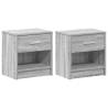 Bedside Cabinets 2 pcs Drawer Grey Sonoma - Functional & Stylish