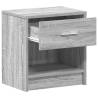 Bedside Cabinets 2 pcs Drawer Grey Sonoma - Functional & Stylish