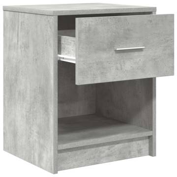 Bedside Cabinets 2 pcs with Drawer - Concrete Grey | HipoMarket