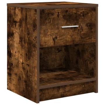 Bedside Cabinets 2 pcs with Drawer in Smoked Oak - Stylish Storage