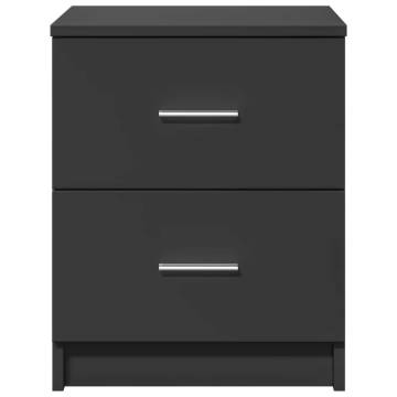 Stylish Black Bedside Cabinets - 2 Drawers 40x36x50 cm