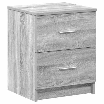 Stylish Grey Sonoma Bedside Cabinet with 2 Drawers | HipoMarket