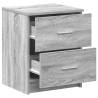 Stylish Grey Sonoma Bedside Cabinet with 2 Drawers | HipoMarket