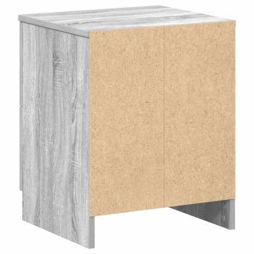 Stylish Grey Sonoma Bedside Cabinet with 2 Drawers | HipoMarket