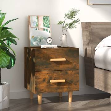 Bed Cabinet Smoked Oak 40x35x47.5 cm - Stylish Storage Solution