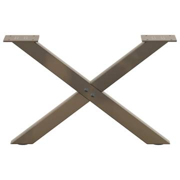 X-Shaped Coffee Table Legs - Natural Steel - 60x(30-31) cm