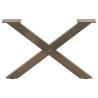 X-Shaped Coffee Table Legs - Natural Steel - 60x(30-31) cm