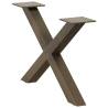 X-Shaped Coffee Table Legs - Natural Steel - 60x(30-31) cm