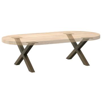 X-Shaped Coffee Table Legs - Natural Steel - 60x(30-31) cm