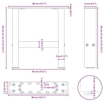 Coffee Table Legs Natural Steel - Sturdy & Stylish | HipoMarket